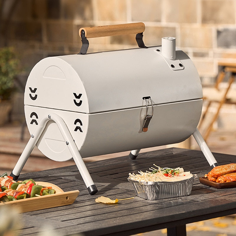 Portable Combine BBQ Grill 2-4 Person Patio Camping Picnic Barbecue Stove Round