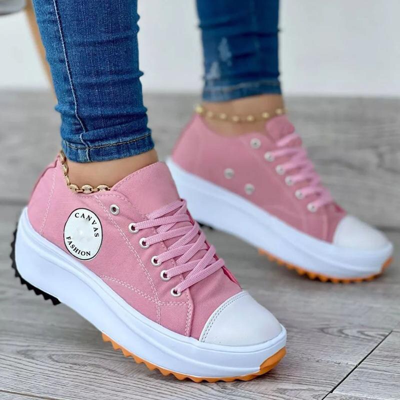 Women's Thick Soled Platform Canvas Sneakers Dsers