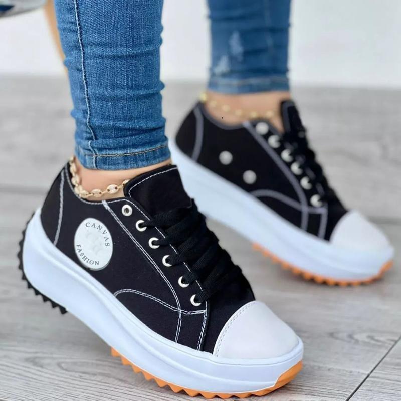 Women's Thick Soled Platform Canvas Sneakers Dsers