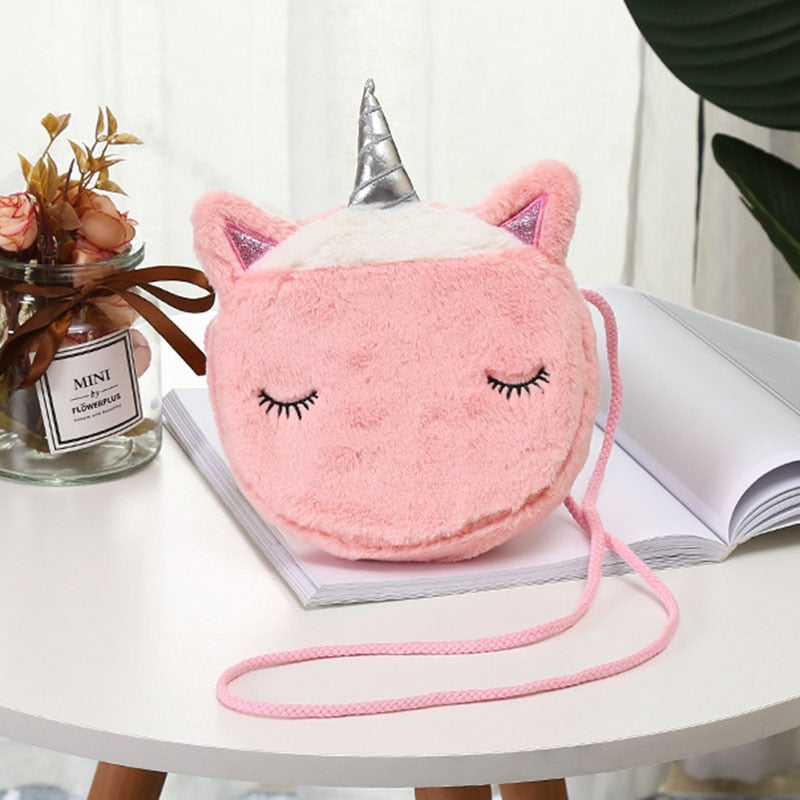 New Fashion Children Girls Shoulder Bag Cute Unicorn Animals Messenger Bag Kids Keys Coin Purse Cute Princess Mini Handbag