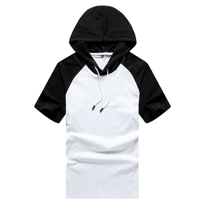 Men's Causal Hooded Short Sleeved T-Shirt Good for Sports Dsers