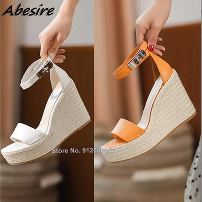 Women's Beach Style Wedge Sandals Wedges Blue High Heels Dsers