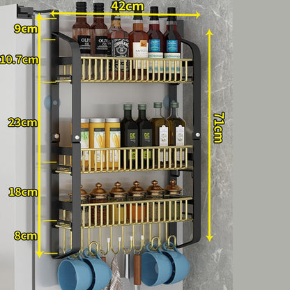 Refrigerator Side Storage Rack Fridge Shelf Cupboard Organizer Kitchen Cabinet Space Saving Refrigerator Hanging Storage Rack Dsers