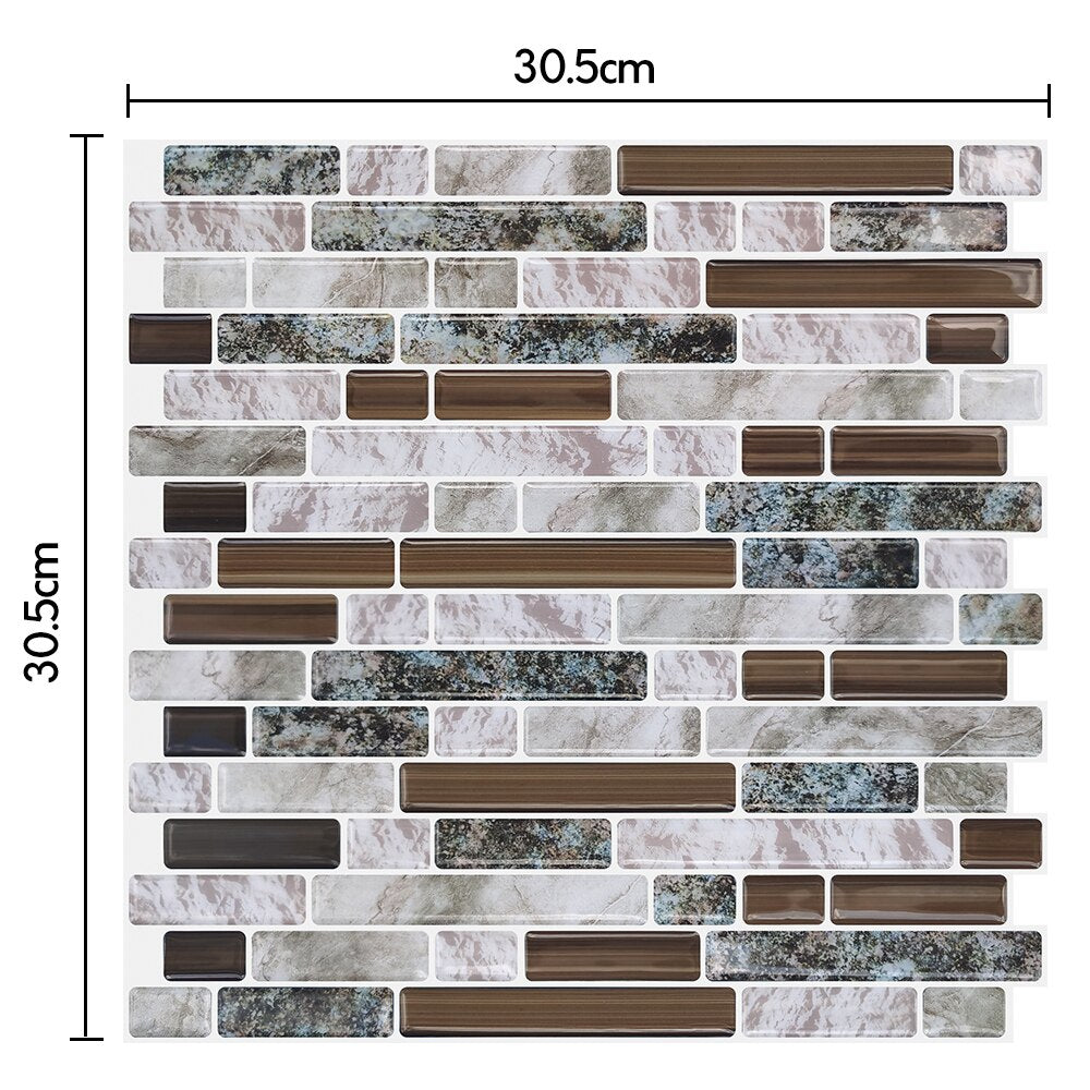 Mosaic Self Adhesive Backsplash Kitchen Bathroom Vinyl Wallpaper 3D Peel and Stick Wall Tiles Dsers