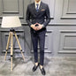 Suit set men's slim three-piece trend striped small suit fashion slim young men's dress DropShipMan