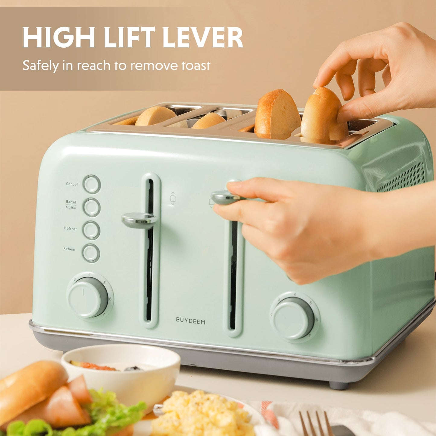 Retro 4-Slice Metal Toaster