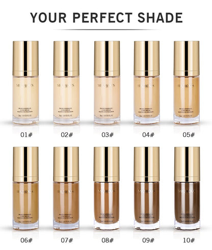 Hot Selling High Coverage Long-wear Matte Foundation 10 shades natural and perfect matte foundation