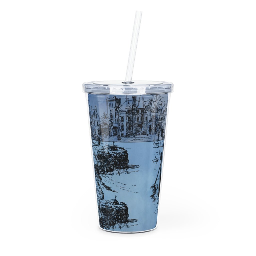 A Romantic Row Through the Canal Plastic Tumbler with Straw - DunbiBeauty, LLC