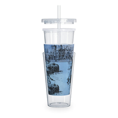 A Romantic Row Through the Canal Plastic Tumbler with Straw - DunbiBeauty, LLC