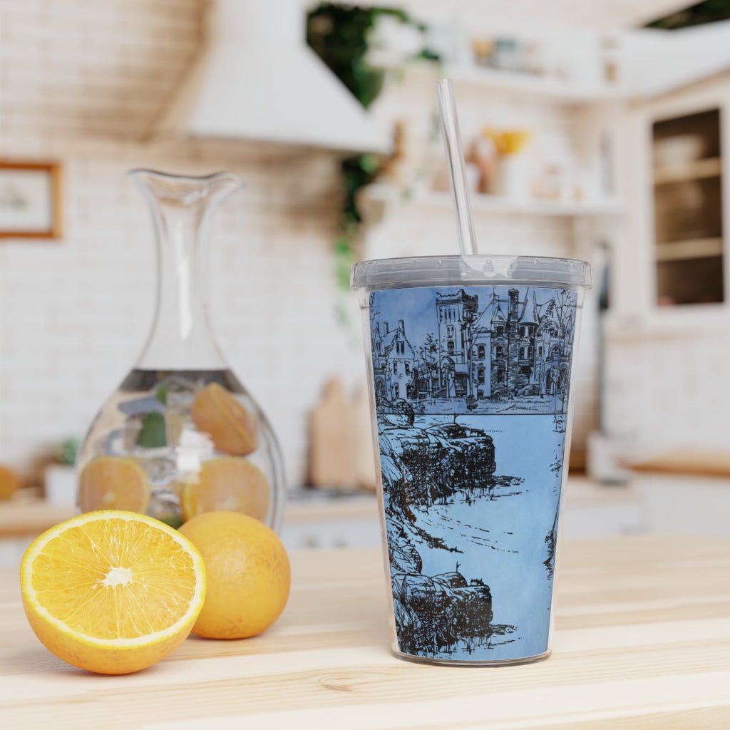 A Romantic Row Through the Canal Plastic Tumbler with Straw - DunbiBeauty, LLC