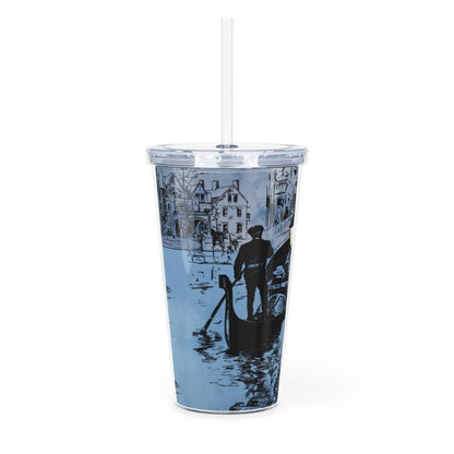 A Romantic Row Through the Canal Plastic Tumbler with Straw - DunbiBeauty, LLC