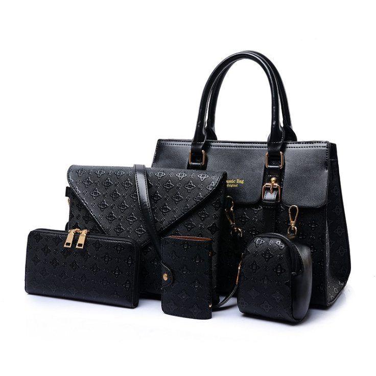 A set of Luxury Leather Handbags Black - DunbiBeauty, LLC