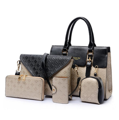 A set of Luxury Leather Handbags Black - DunbiBeauty, LLC