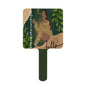 Handle Square Mirror｜Rubber -Black Woman with Flower, Green, Grace, Beauty (Designed by Dunbi)