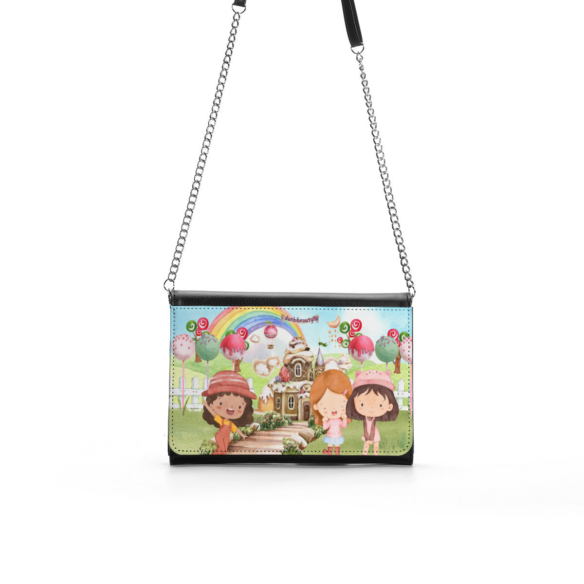 Women's Multifunctional Satchel｜ PU - Watercolor, Candy, Pastel, Lollypops, Chocolate, Treats, Dessert, Girls, Friends, Rainbow, Candy Shop, Hot Air Balloon, Cake Pops, Chocolate Clouds (Designed by Dunbi)