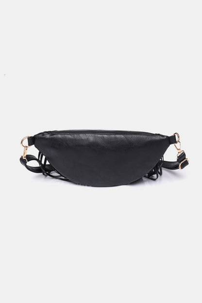 Fringed PU Leather Sling Bag