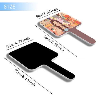 Handle Square Mirror｜Rubber -Kawaii, Anime, Japanese, Girl, Makeup, Beauty, Fun, Sleepover, Feminine, Fun, Cute (Designed by Dunbi)