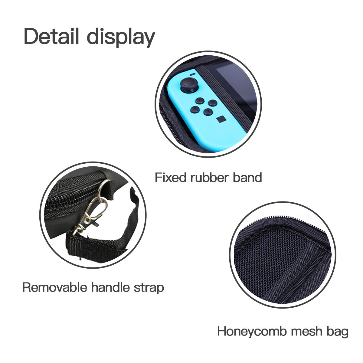 Nintendo Switch Storage Bag (Double-Sided Printing)｜Eva Material - Back to School, Composition Notebook Style, Doodles, Scribbles, Writing, Boy, Blue (Designed by Dunbi)