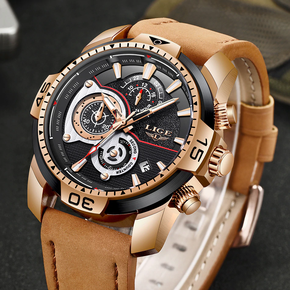 Waterproof Men's Gold Watch Zendrop