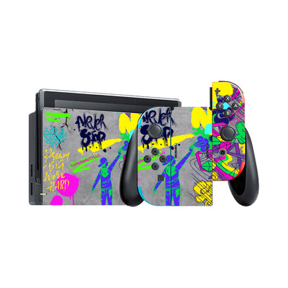 Nintendo Switch Game Console Stickers ｜PVC - Graffiti, Paint, Art, Spray Painting, Don't Give Up, Inspirational, Motivational (Designed by Dunbi)