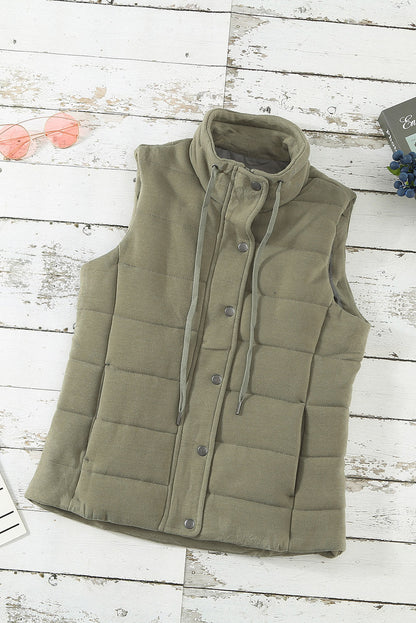 Quilted Mock Neck Vest Kiwidrop