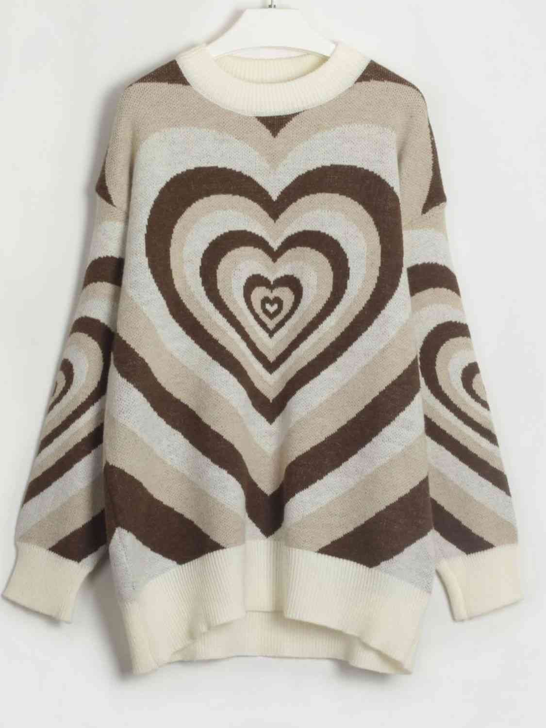 Heart Dropped Shoulder Sweater