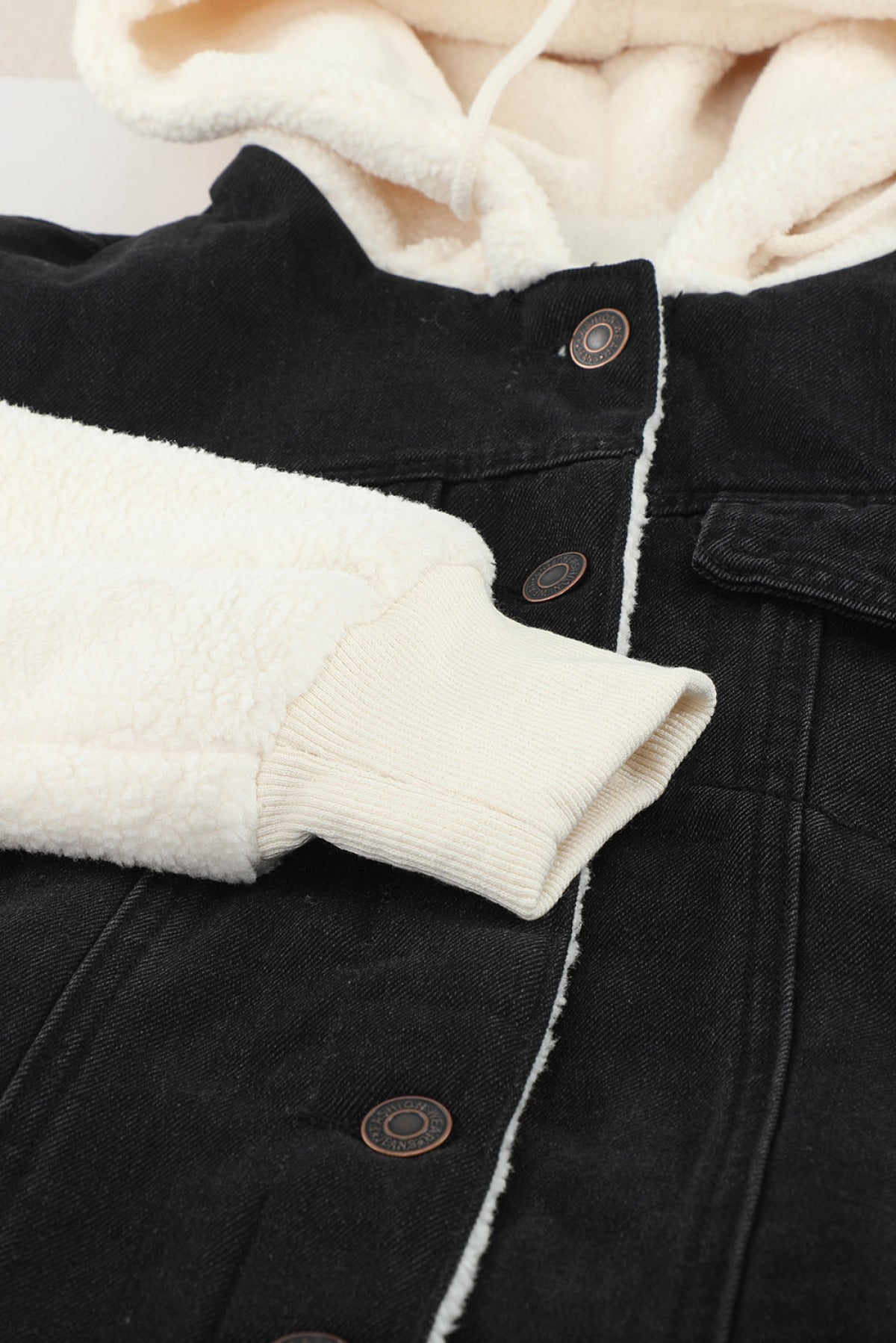 Sherpa Denim Splicing Buttoned Jacket Kiwidrop