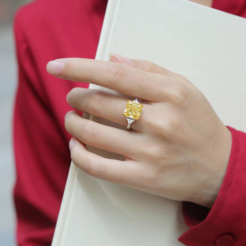 Square-Shaped 925 Sterling Silver Adjustable Rings