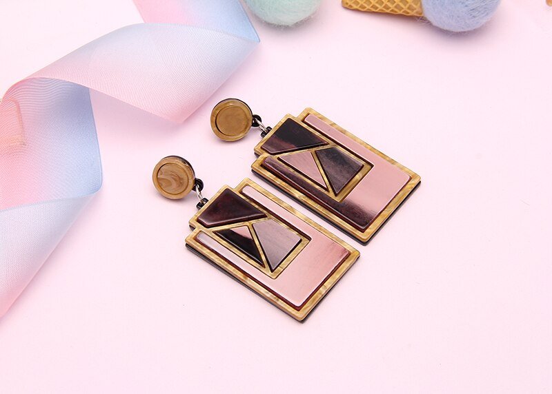 Acrylic Geometric Aesthetic Earrings - DunbiBeauty, LLC