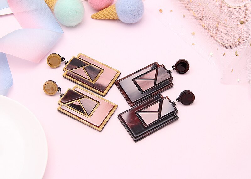 Acrylic Geometric Aesthetic Earrings - DunbiBeauty, LLC