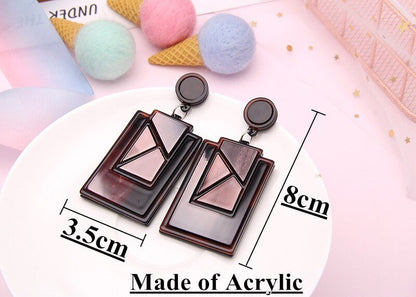 Acrylic Geometric Aesthetic Earrings - DunbiBeauty, LLC