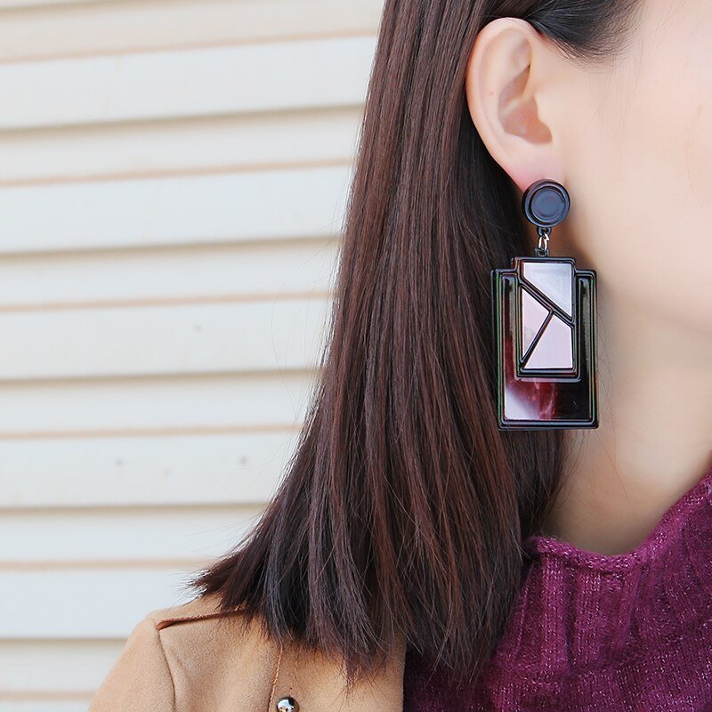 Acrylic Geometric Aesthetic Earrings - DunbiBeauty, LLC