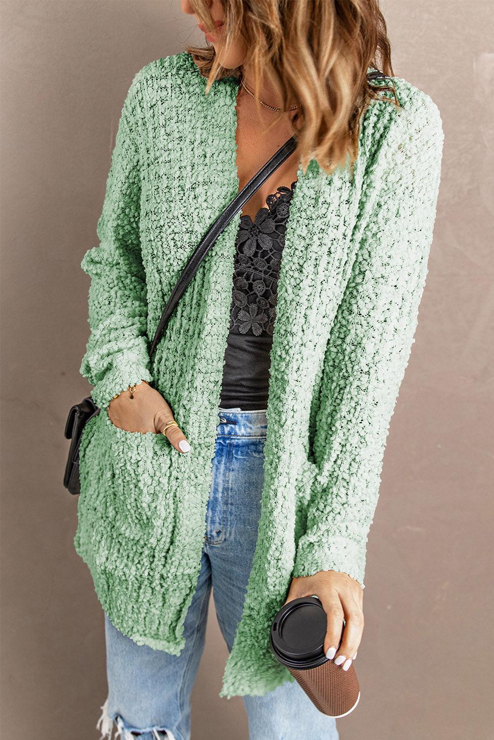 Pebble Beach Textured Cardigan Kiwidrop