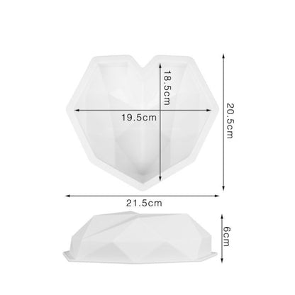 3D Diamond Heart Shaped Baking Mold