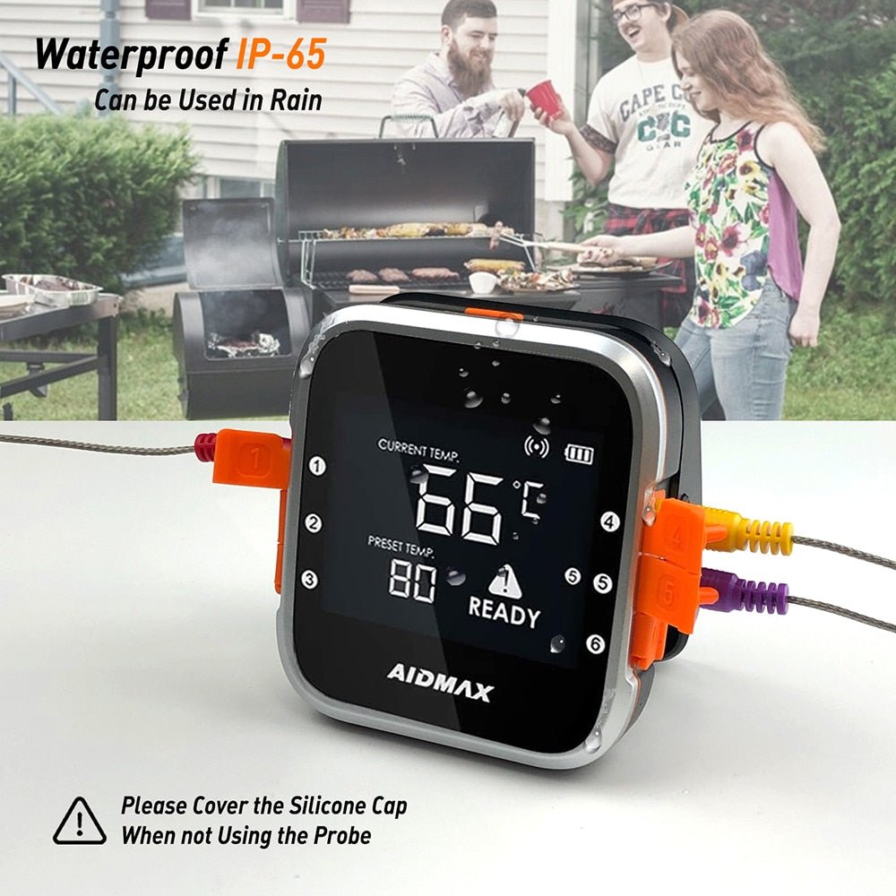 AidMax WR01 Digital Wireless BBQ Meat Thermometer Grill Oven Thermomet With Stainless Steel Probe Cooking Kitchen Thermometer - DunbiBeauty, LLC