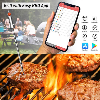 AidMax WR01 Digital Wireless BBQ Meat Thermometer Grill Oven Thermomet With Stainless Steel Probe Cooking Kitchen Thermometer - DunbiBeauty, LLC