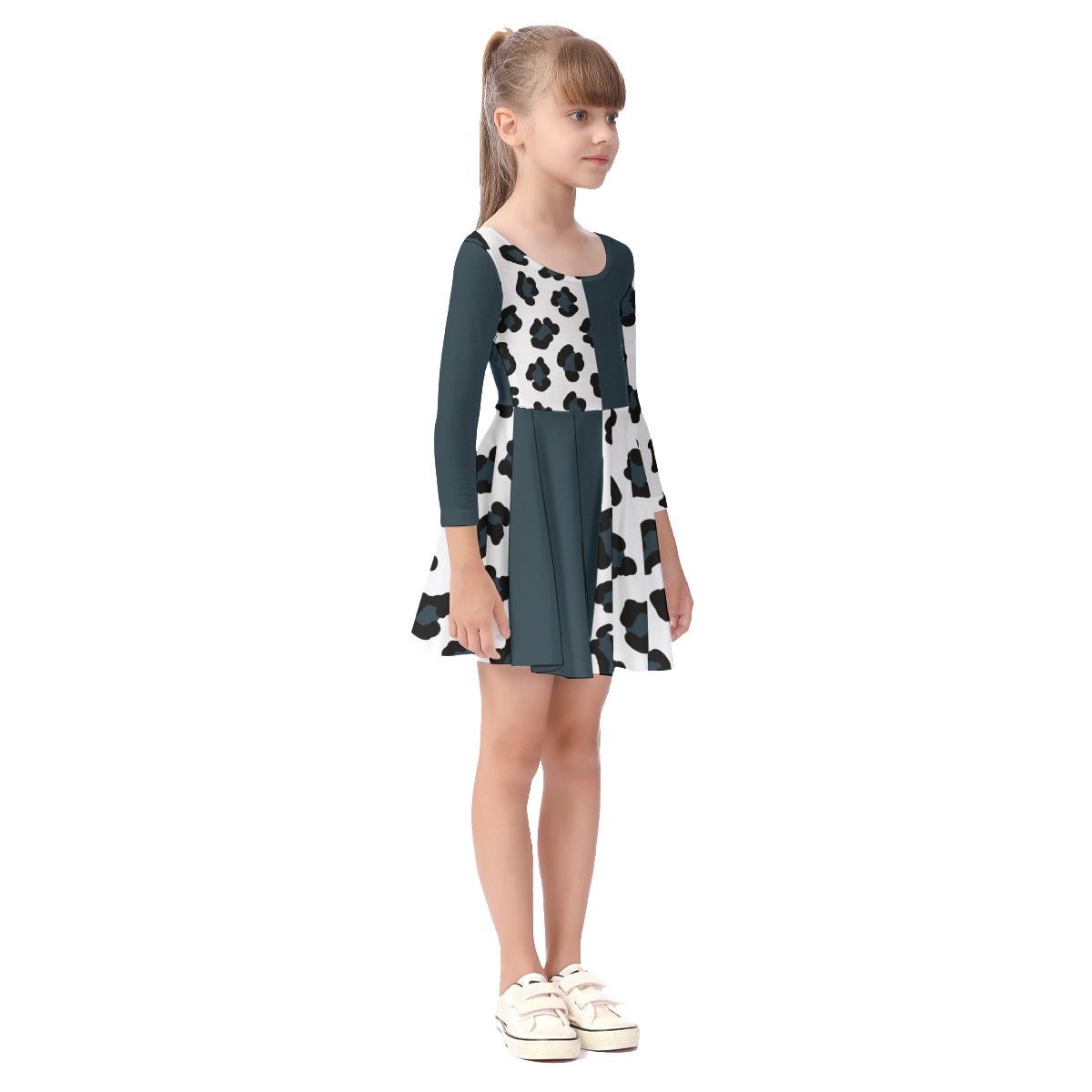 All-Over Print Kid's Long Sleeve Dress - DunbiBeauty, LLC