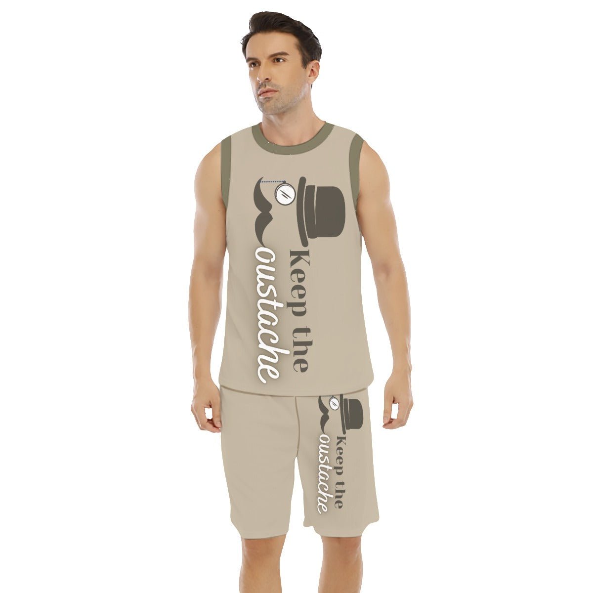 All-Over Print Men's Basketball Suit Keep the Moustache Movember (Designed by Dunbi) - DunbiBeauty, LLC