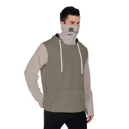 All-Over Print Men's Pullover Hoodie With Mask Keep the Moustache Movember (Designed by Dunbi) - DunbiBeauty, LLC