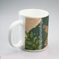 All-over print mug Black Woman with Flowers, Green, Grace, Beauty (Designed by Dunbi) - DunbiBeauty, LLC