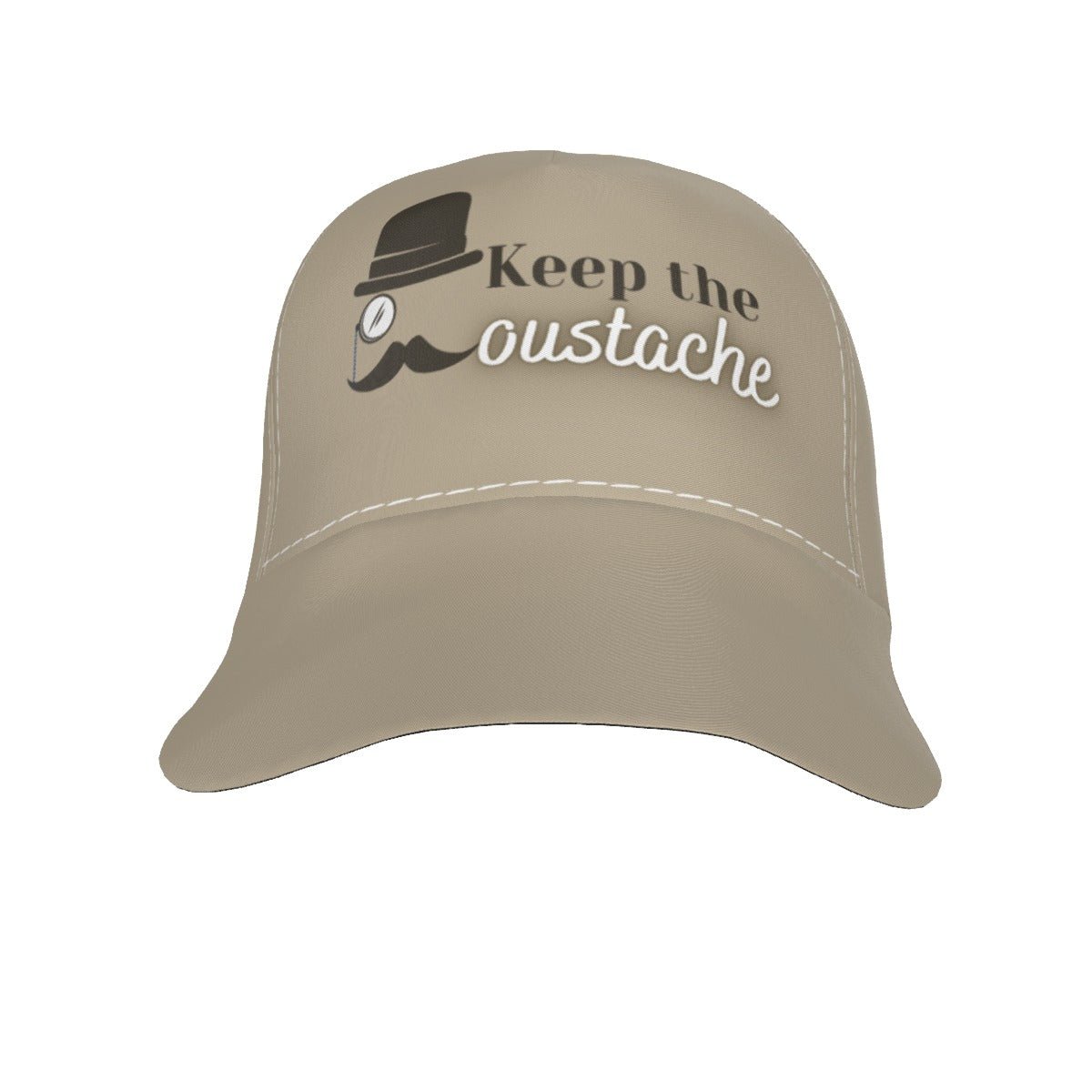 All-Over Print Peaked Cap Keep the Moustache Movember (Designed by Dunbi) - DunbiBeauty, LLC