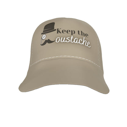 All-Over Print Peaked Cap Keep the Moustache Movember (Designed by Dunbi) - DunbiBeauty, LLC