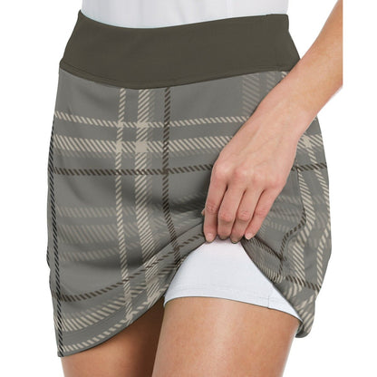 All-Over Print Women's Middle-Waisted Skirt With Inside Shorts No Shave November (Designed by Dunbi) - DunbiBeauty, LLC