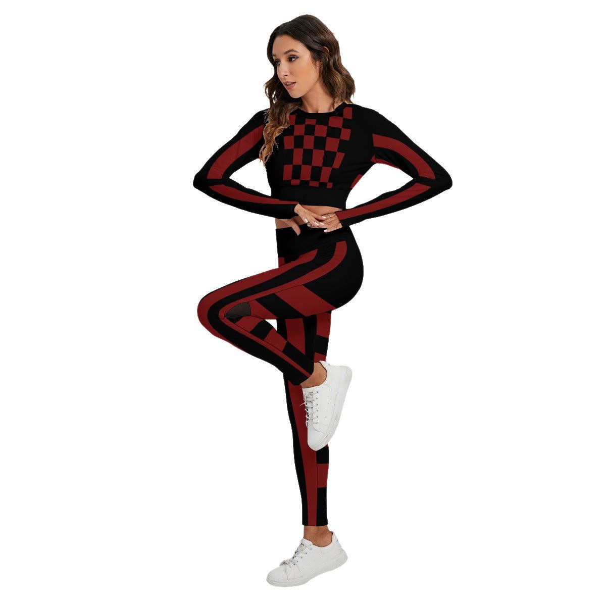 All-Over Print Women's Sport Set With Backless Top And Leggings - DunbiBeauty, LLC