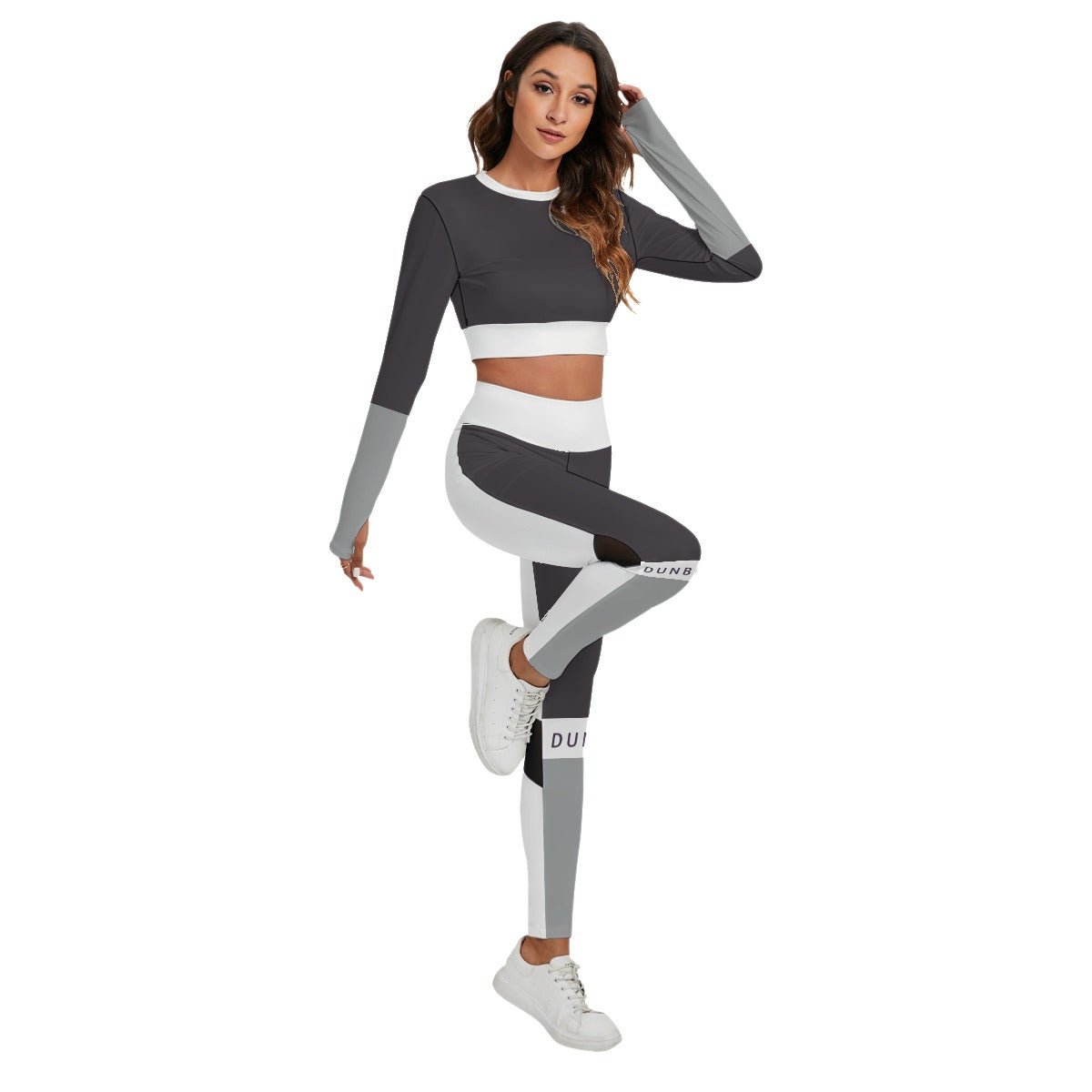 All-Over Print Women's Sport Set With Backless Top And Leggings (Designed by Dunbi) - DunbiBeauty, LLC