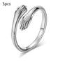 Alloy Simple Hands Hug Ring Opening Adjustable Jewelry - DunbiBeauty, LLC