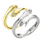 Alloy Simple Hands Hug Ring Opening Adjustable Jewelry - DunbiBeauty, LLC