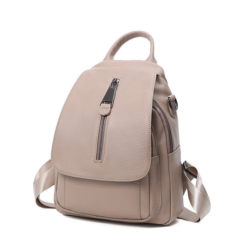 Anti-theft Backpack Ladies Multi-compartment Leather Backpack - DunbiBeauty, LLC