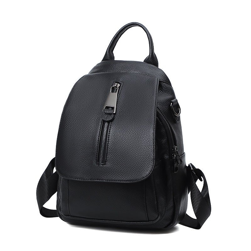 Anti-theft Backpack Ladies Multi-compartment Leather Backpack - DunbiBeauty, LLC