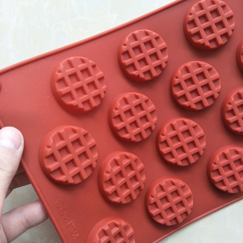 Aomily DIY Waffle Shape Cookies Chocolate Cake Mould Handmade Candles Mold Baking Tray Bakeware Home Kitchen Accessories Gadgets - DunbiBeauty, LLC